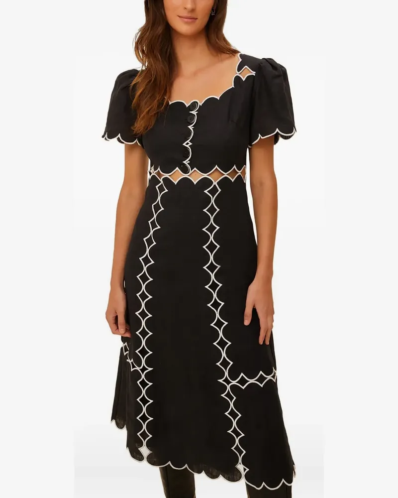 FARM Rio Lenzing™ EcoVero™ Maxikleid - Schwarz Schwarz