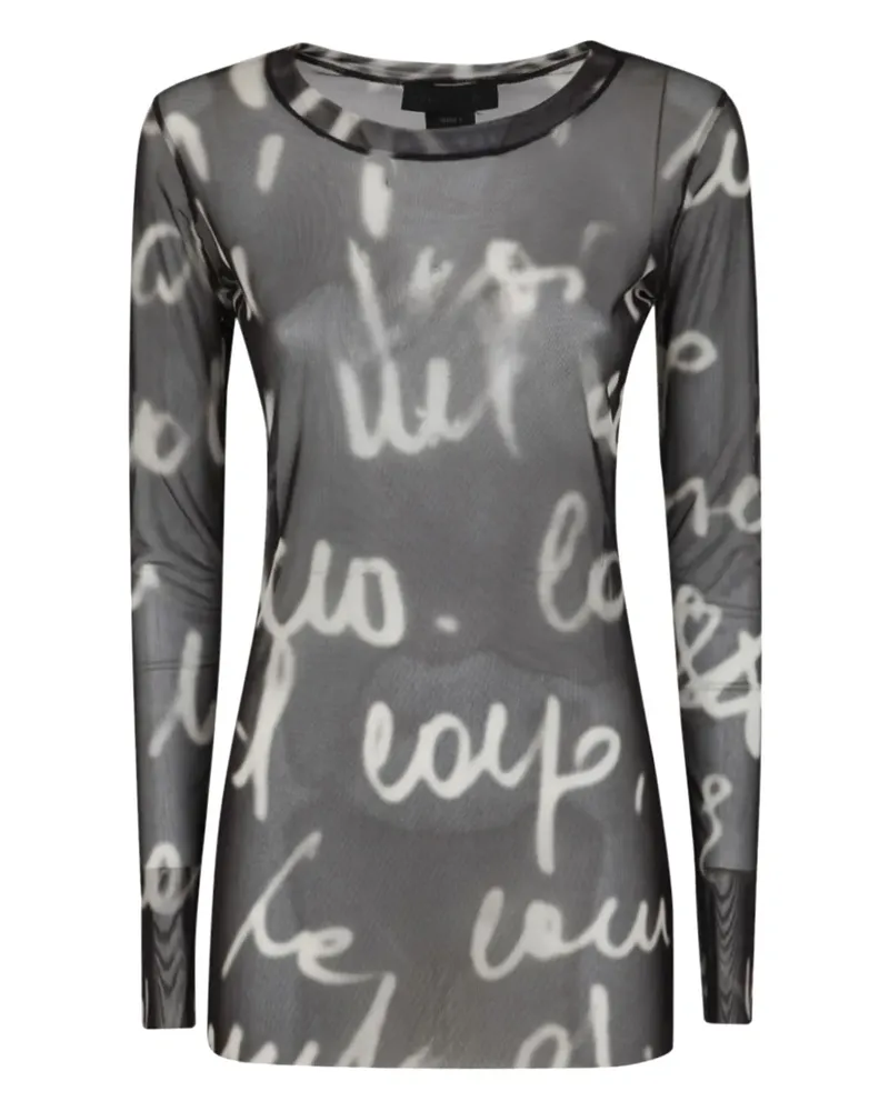 Maria Calderara Oberteil mit Text-Print - Schwarz Schwarz