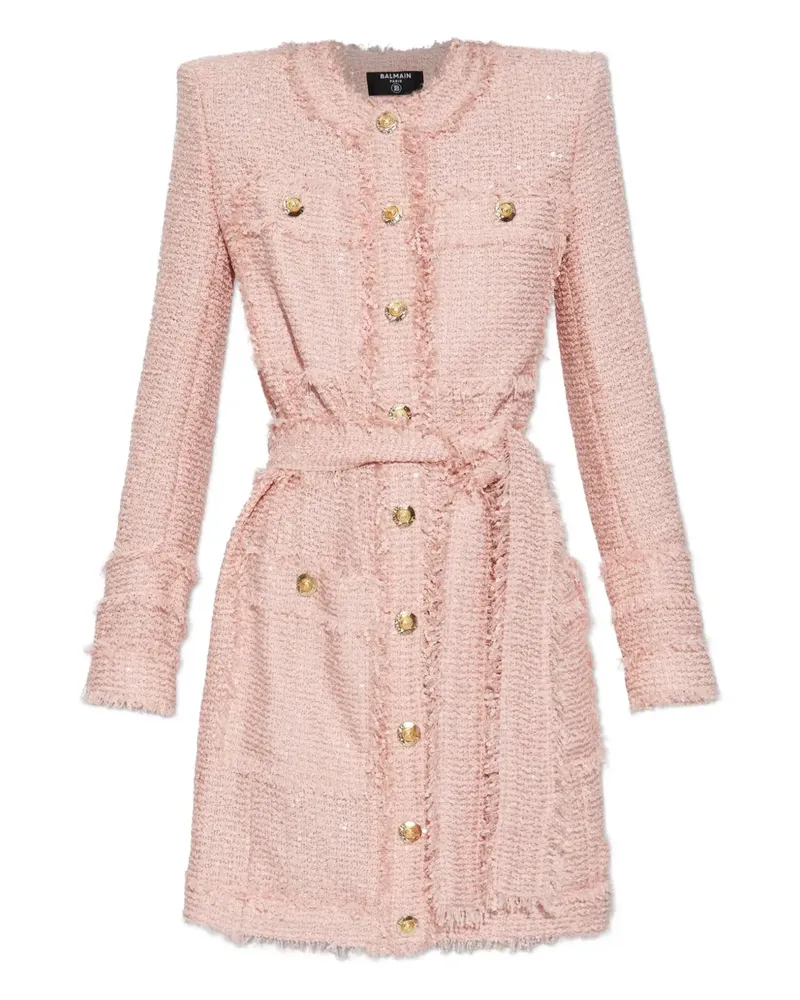 Balmain Minikleid mit Pailletten - Rosa Rosa