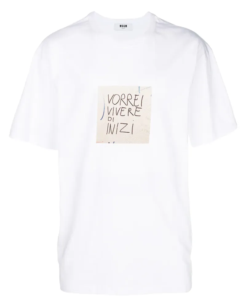 MSGM T-Shirt mit Print - Weiß Weiß
