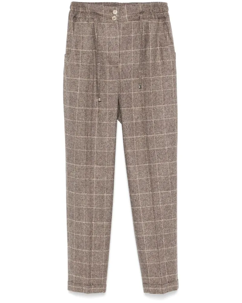 Kiton Karierte Hose - Braun Braun