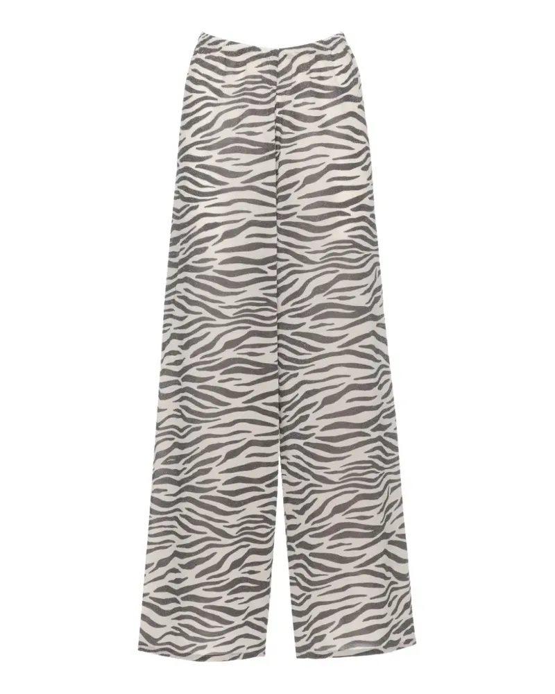 MC2 Saint Barth Amalia zebra-print palazzo pants - Weiß Weiß