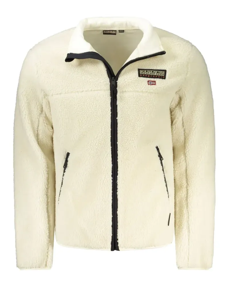 Napapijri logo-patch fleece jacket - Nude Nude