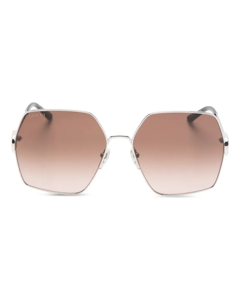 Gucci Geometrische Sonnenbrille - Silber Silber