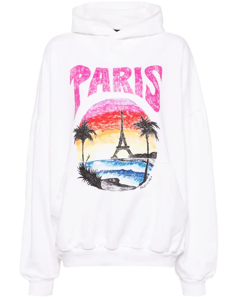 Balenciaga Paris Tropical Hoodie - Weiß Weiß