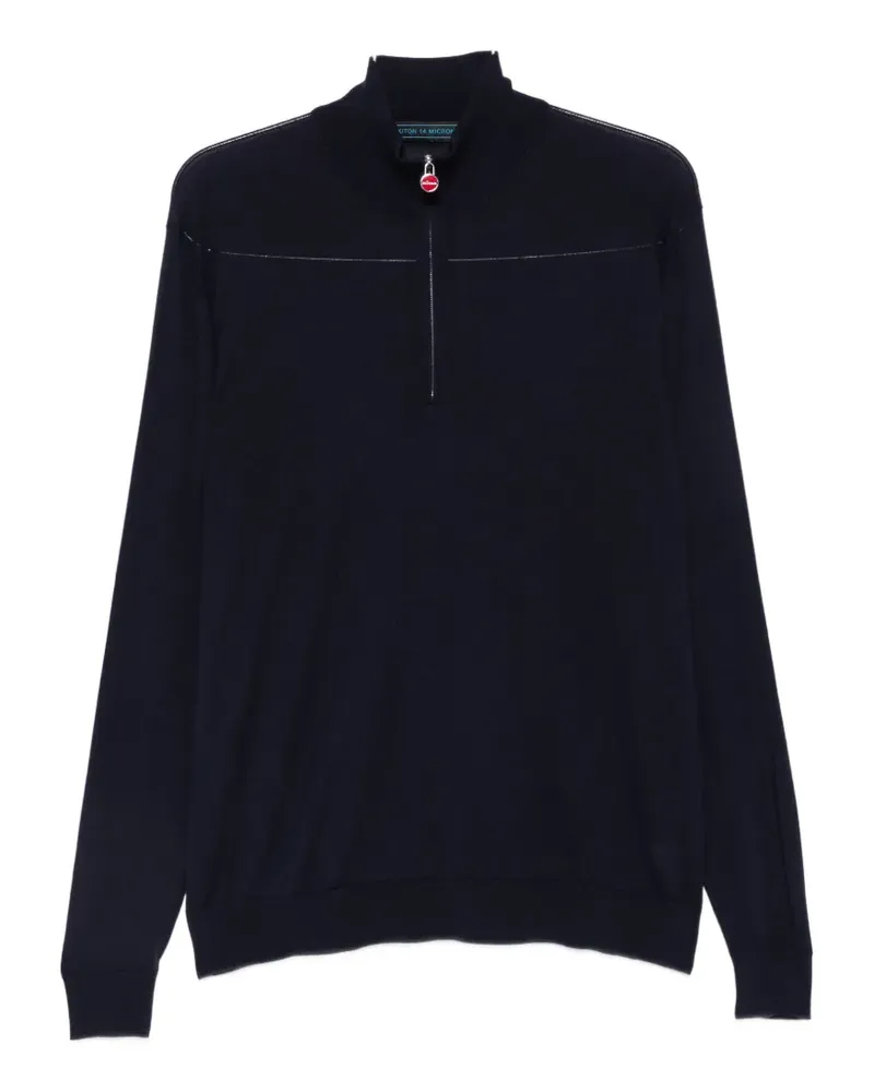 Kiton quarter-zip mock-neck sweater - Blau Blau