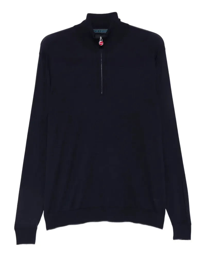 Kiton quarter-zip mock-neck sweater - Blau Blau