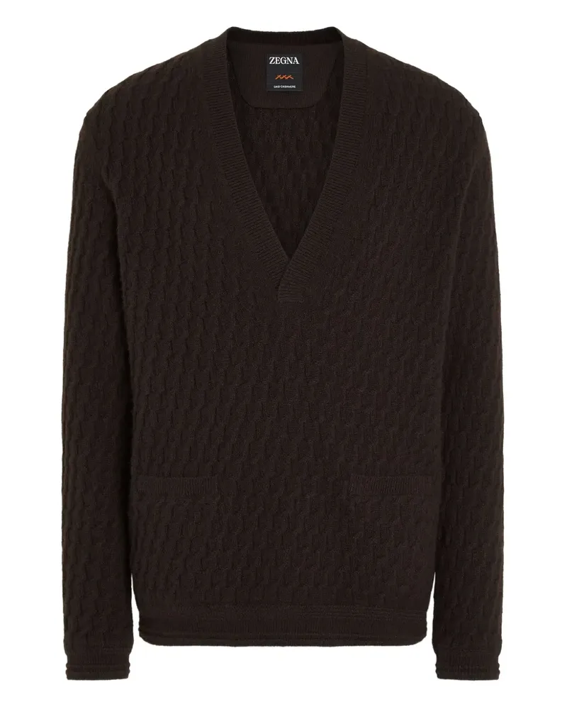 Ermenegildo Zegna Oasi Pullover mit V-Ausschnitt - Braun Braun
