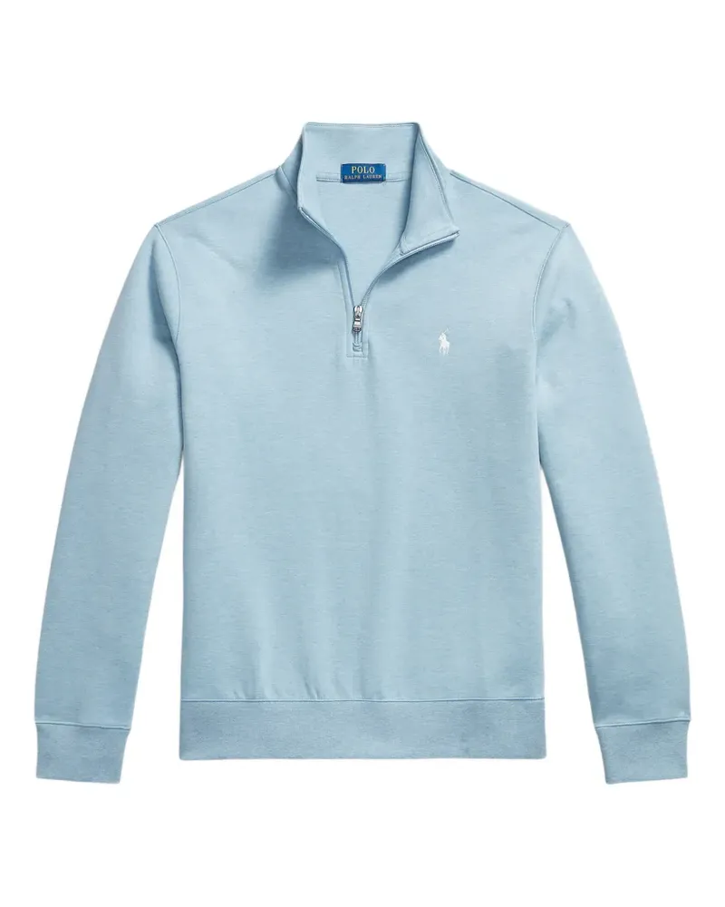 Ralph Lauren Bestickter Pullover mit Viertelreißverschluss - Blau Blau