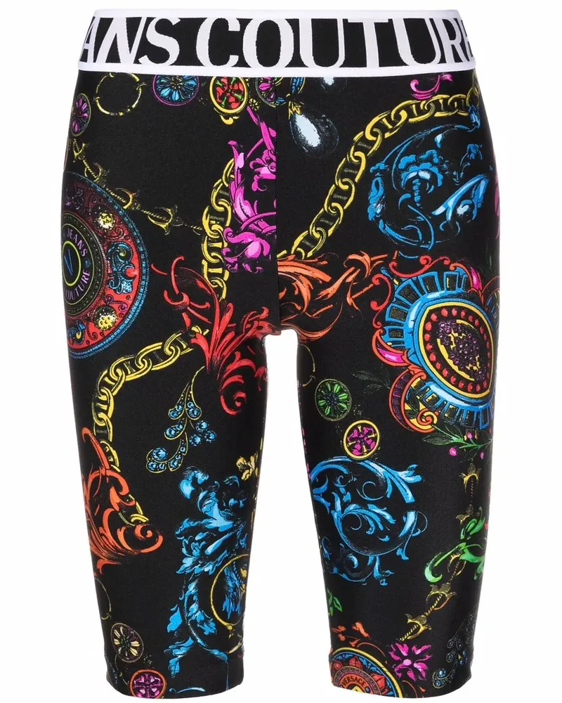 Versace Jeans Shorts mit Barock-Print - Schwarz Schwarz