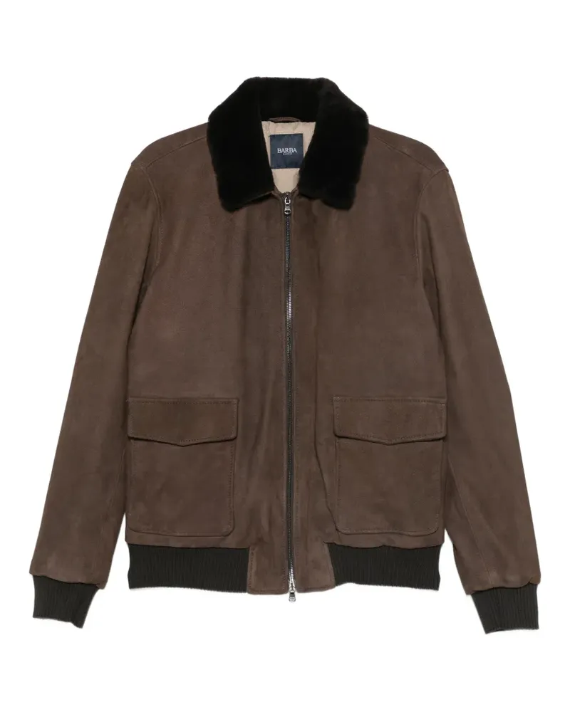 BARBA Boston Wildlederjacke mit Shearling-Kragen - Braun Braun