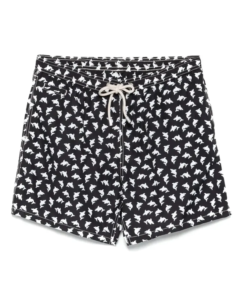 MC2 Saint Barth Badeshorts mit grafischem Print - Schwarz Schwarz