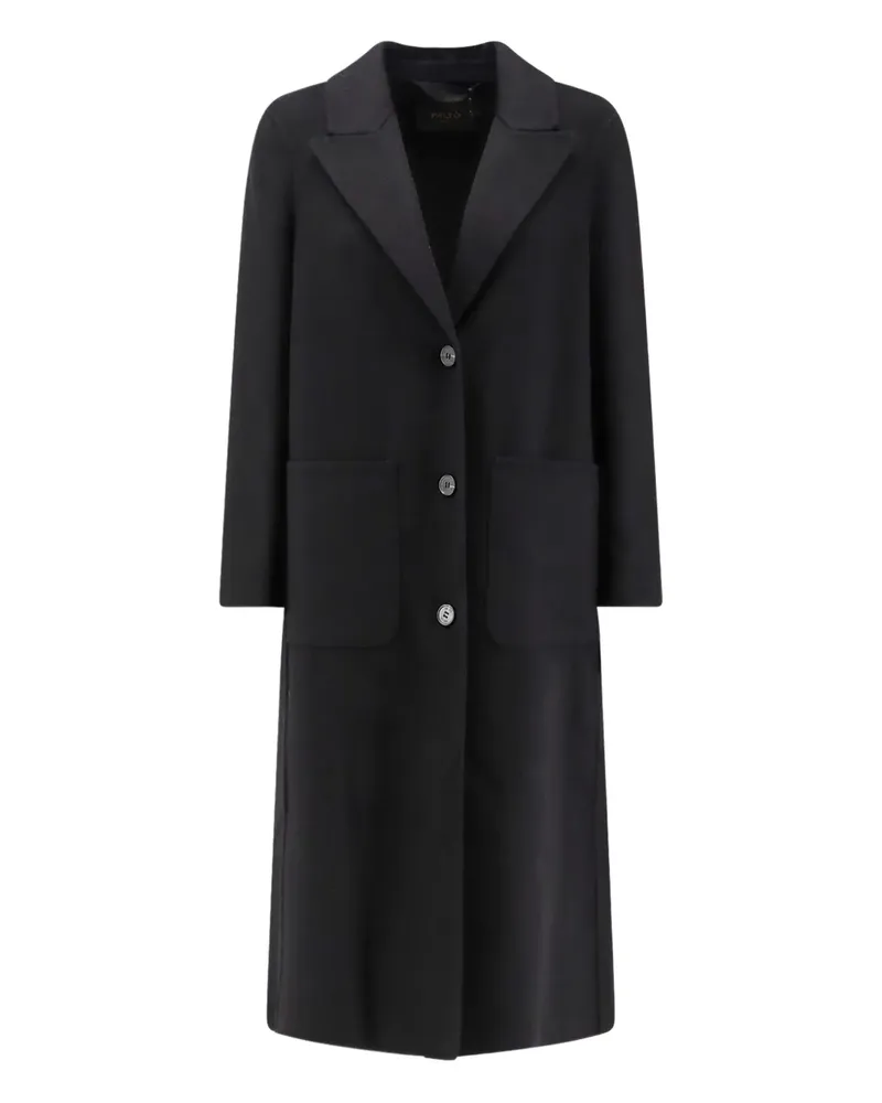 Paltò Mantel mit aufgesetzten Taschen - Schwarz Schwarz