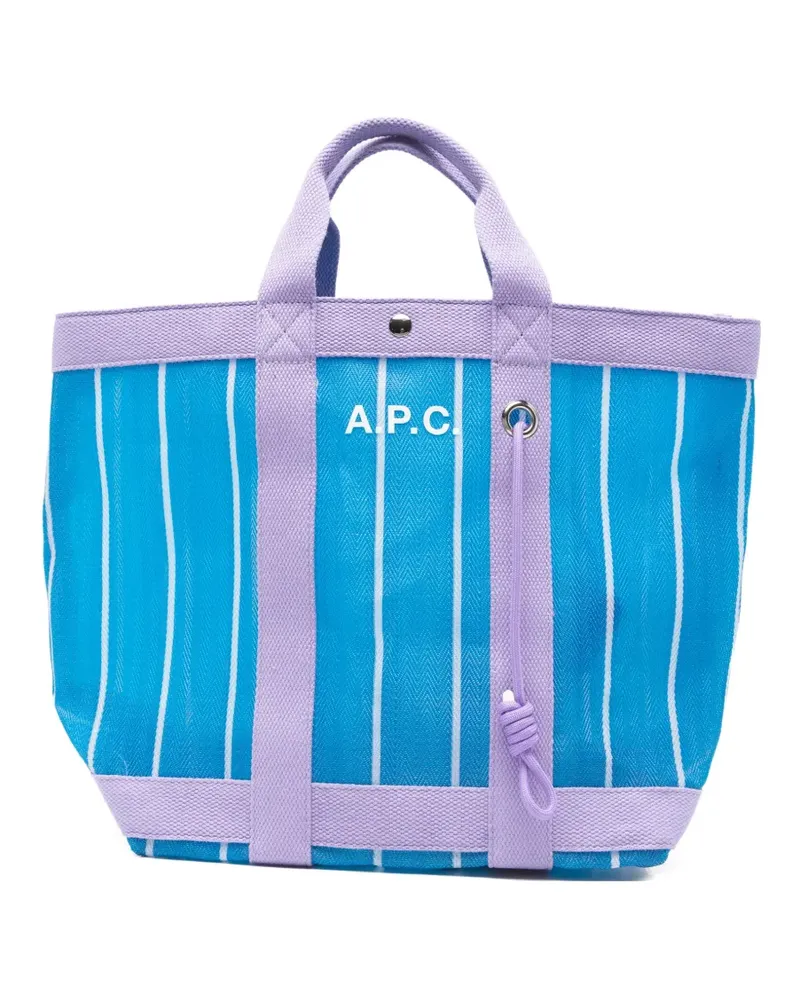 A.P.C. striped tote bag - Blau Blau