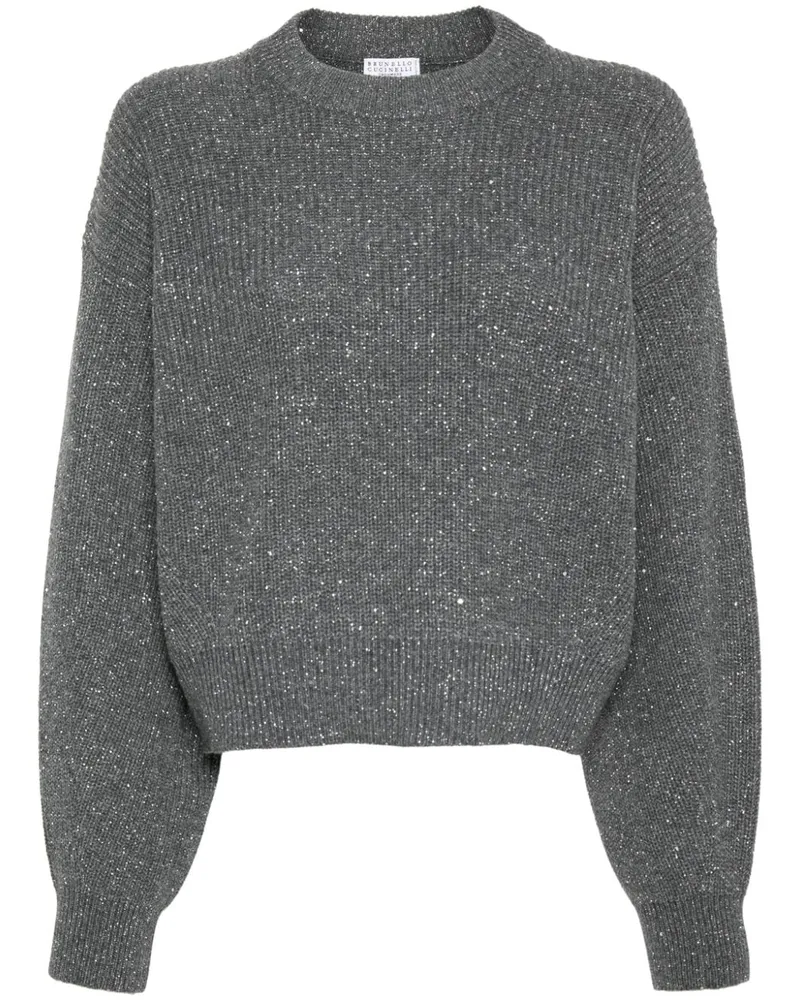 Brunello Cucinelli Pullover mit Pailletten - Grau Grau