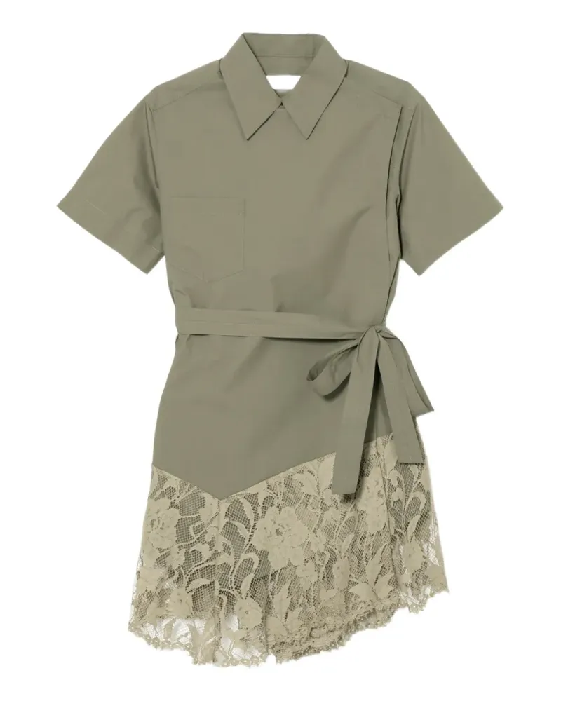 Toga Gürtel-Top mit Spitzendetail - Grün Grün