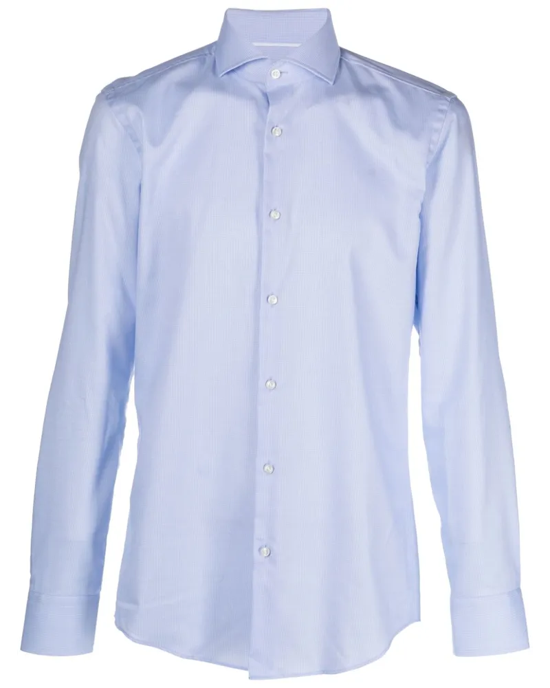 HUGO BOSS Kariertes Hank Spread Hemd - Blau Blau