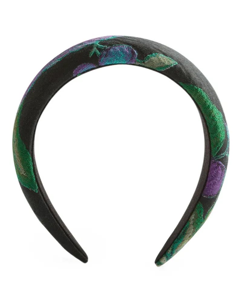 La DoubleJ Medici Haarreif mit floralem Jacquardmuster - Schwarz Schwarz
