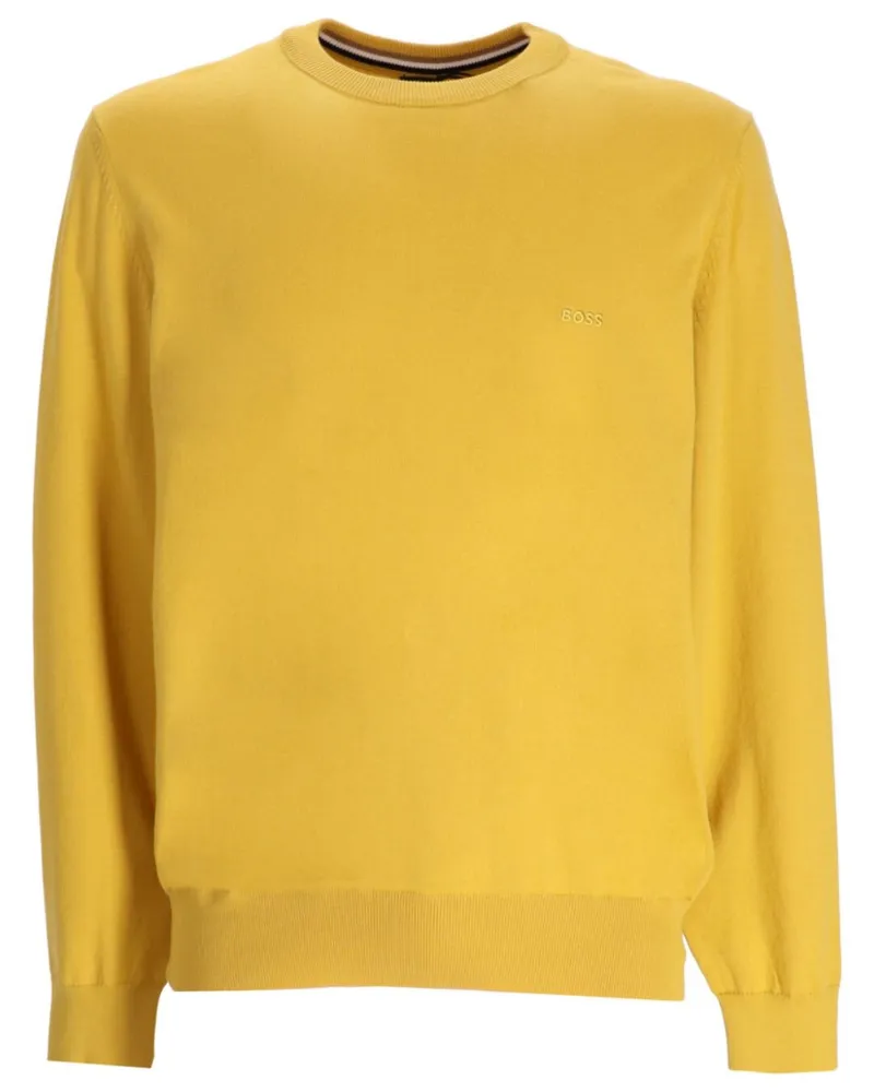 HUGO BOSS Pullover mit Logo-Stickerei - Gelb Gelb