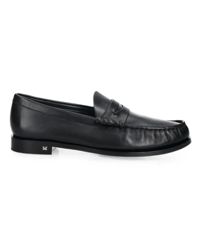 Max Mara logo-plaque leather loafers - Schwarz Schwarz