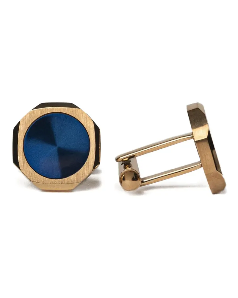 D1 Milano octagonal sunray-dial cufflinks - Gold Gold