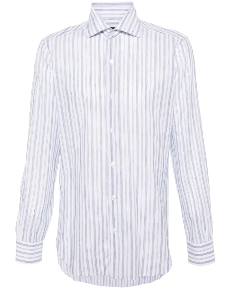 BARBA Semi-transparentes Hemd - Weiß Weiß