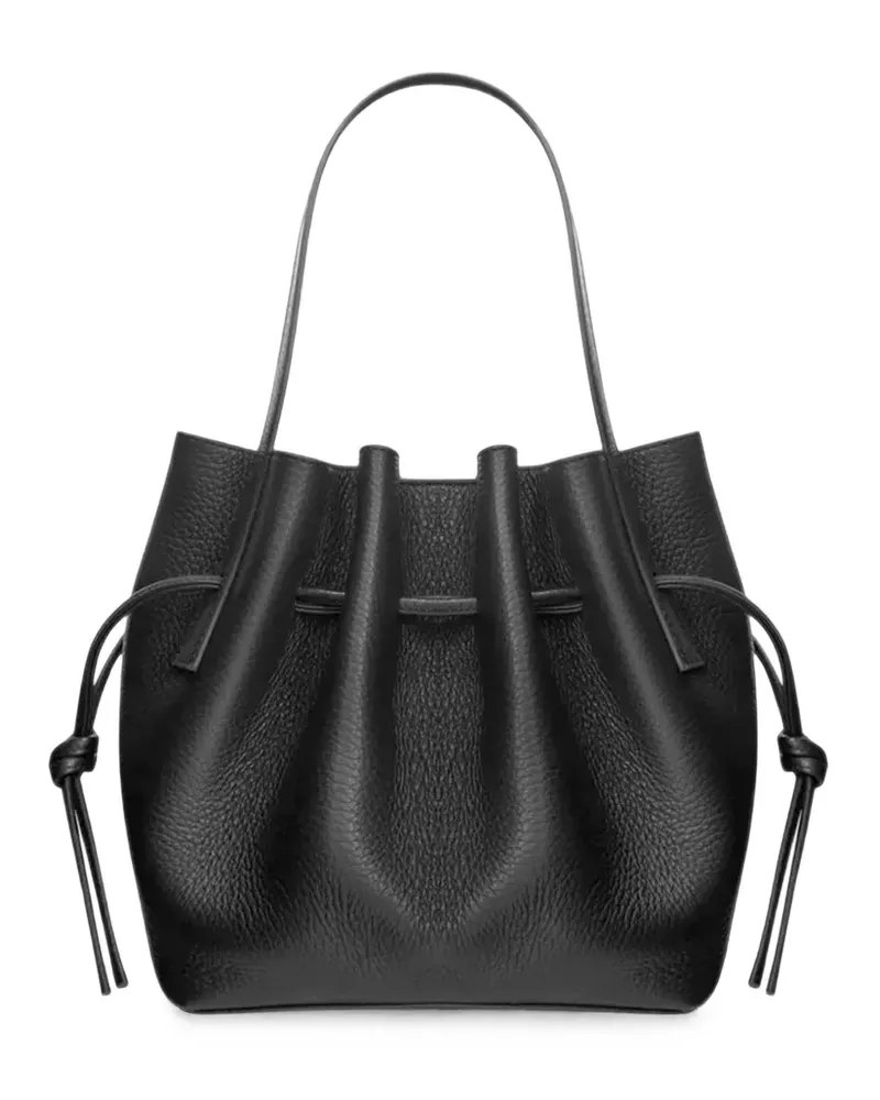 YUZEFI mini Scallop drawstring tote bag - Schwarz Schwarz