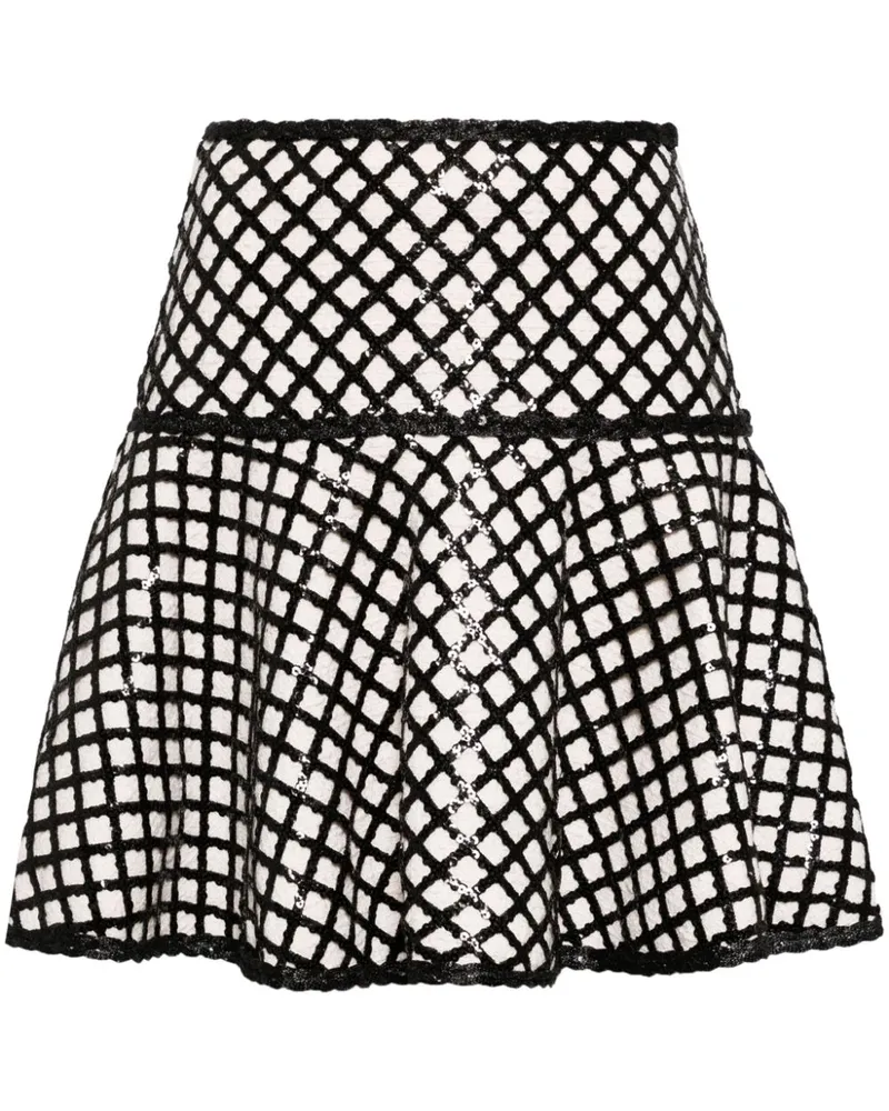Giambattista Valli Bouclé-Rock mit Pailletten - Weiß Weiß