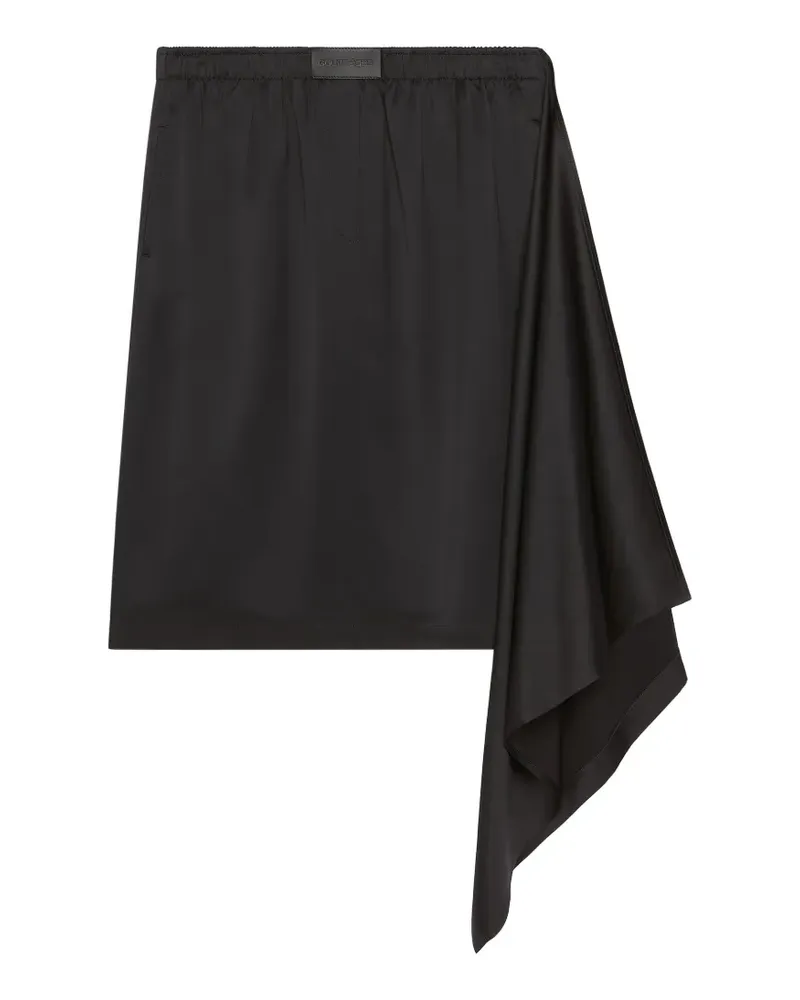 Courrèges Drapierter Satinrock - Schwarz Schwarz