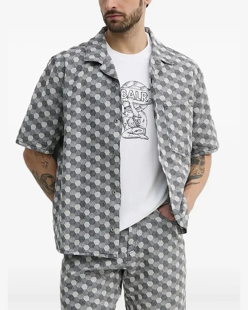BALR. Geometrisch gemustertes Hemd - Grau Grau