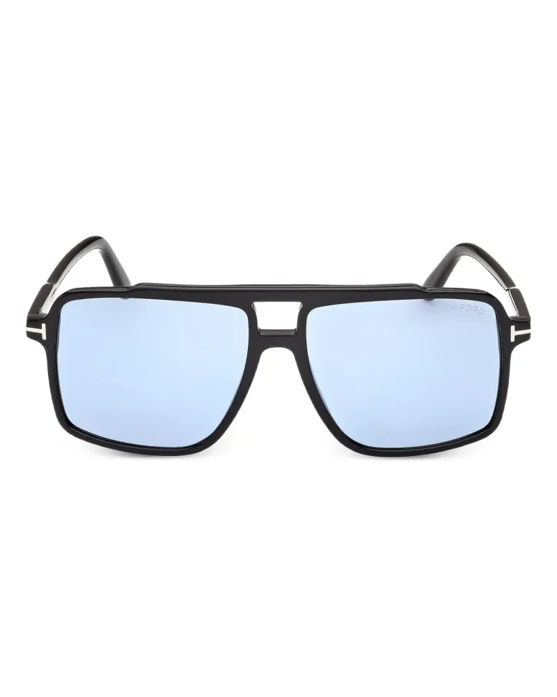 Tom Ford Kemp Sonnenbrille mit eckigem Gestell - Schwarz Schwarz