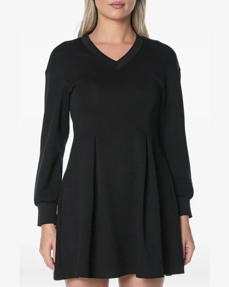 Armani Exchange pleated long-sleeve mini dress - Schwarz Schwarz