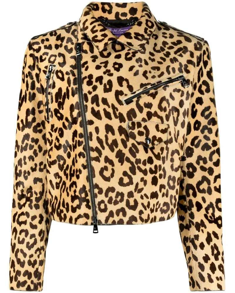 Ralph Lauren Bikerjacke mit Leoparden-Print - Braun Braun