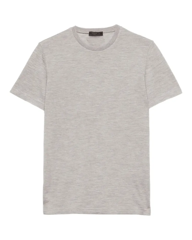 Prada Geripptes T-Shirt aus Kaschmir - Grau Grau