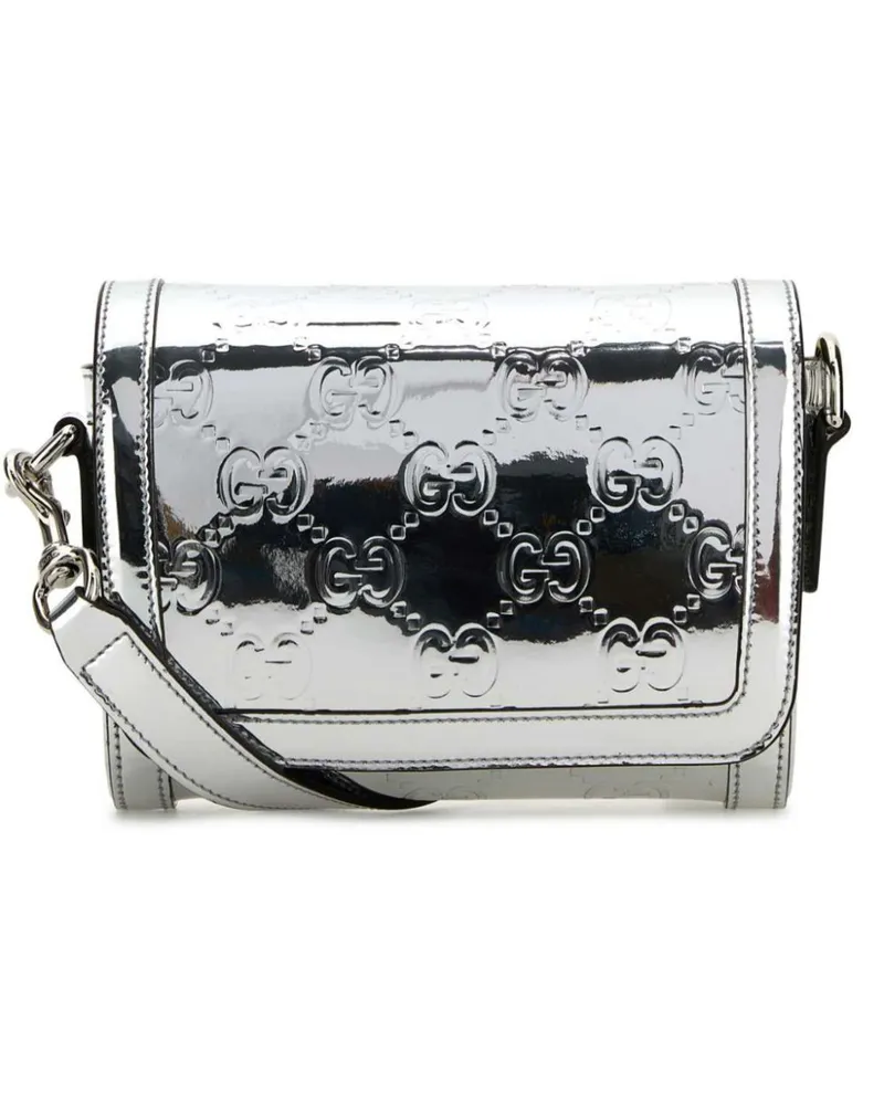 Gucci Umhängetasche aus Leder - Silber Silber