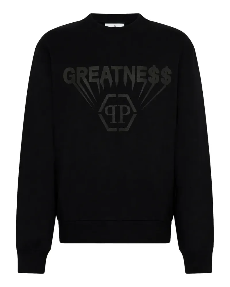 Philipp Plein printed fleece round-neck sweatshirt Greatness - Schwarz Schwarz
