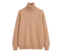 Shetland Rollkragenpullover aus Wollstrick - Nude