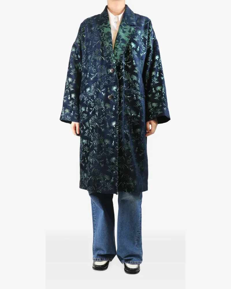 Kristina Ti Mantel aus Lurex-Jacquard - Blau Blau