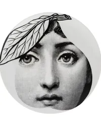 Fornasetti Teller mit Gesicht-Motiv Weiß