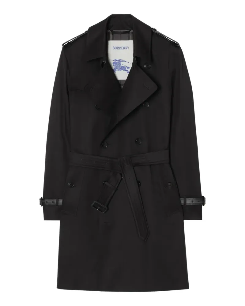 Burberry Mittellanger Kensington Trenchcoat aus Gabardine - Schwarz Schwarz