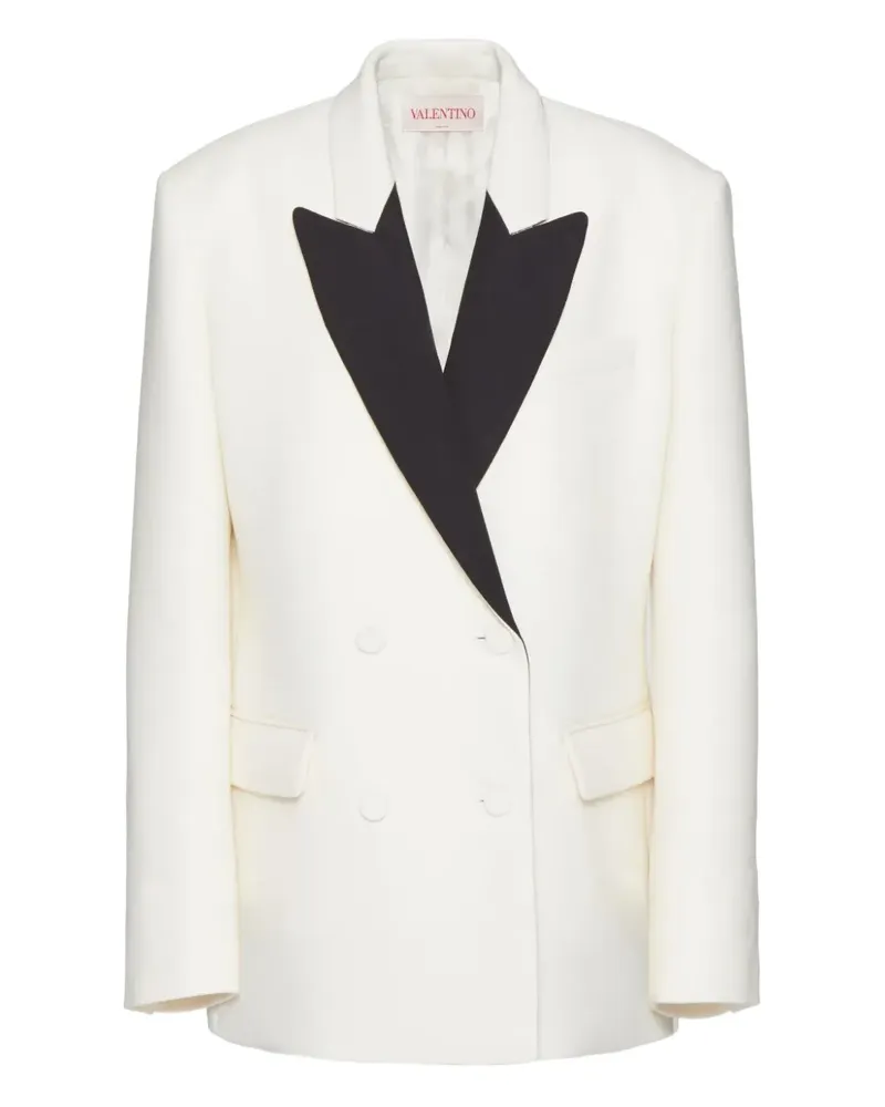 Valentino Garavani Doppelreihiger Double Crepe Blazer - Weiß Weiß
