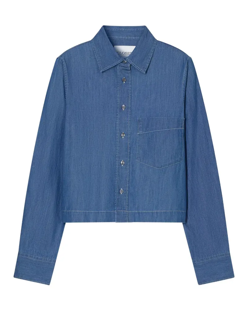 Closed cropped classic shirt - Blau Blau