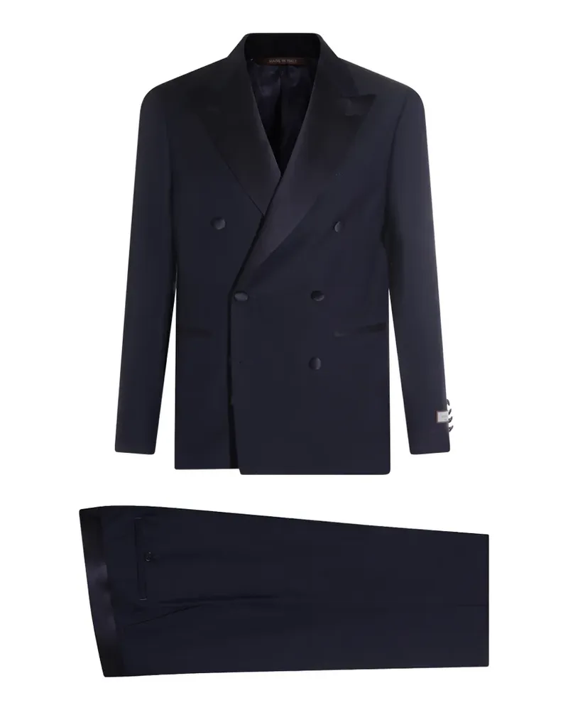 Canali double-breasted shawl collar suit - Blau Blau