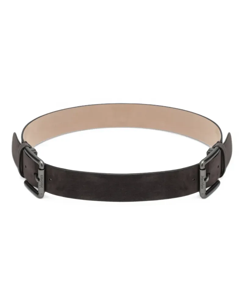Max Mara studded leather belt - dark brown - Braun Braun