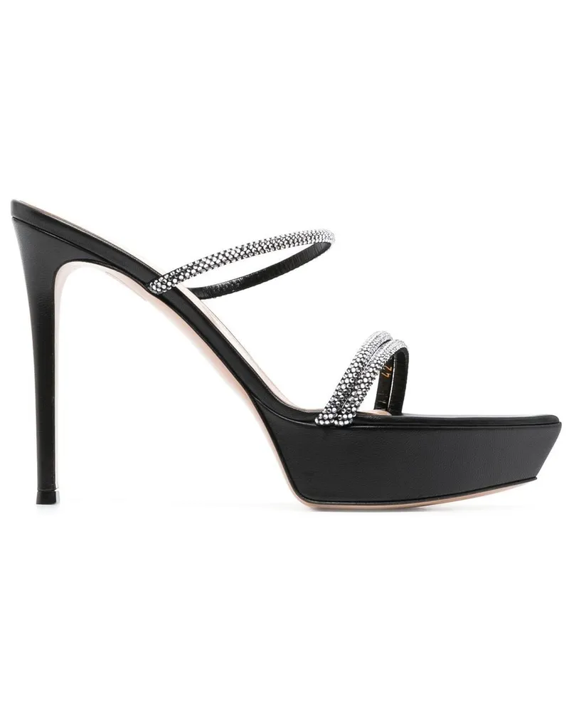 Gianvito Rossi Plateau-Sandalen mit Kristallen 130mm - Schwarz Schwarz