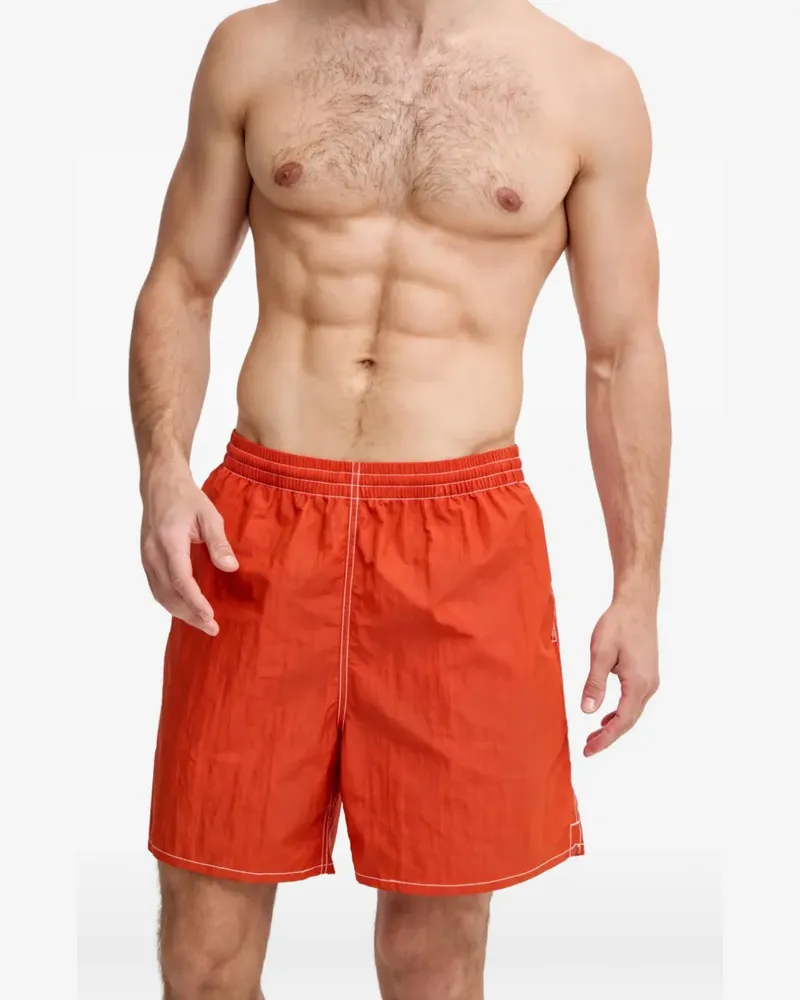 GRAMICCI contrast-stitch logo-patch swim shorts - Orange Orange