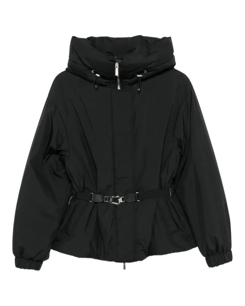 MOORER Kapuzenjacke mit Gürtel - Schwarz Schwarz