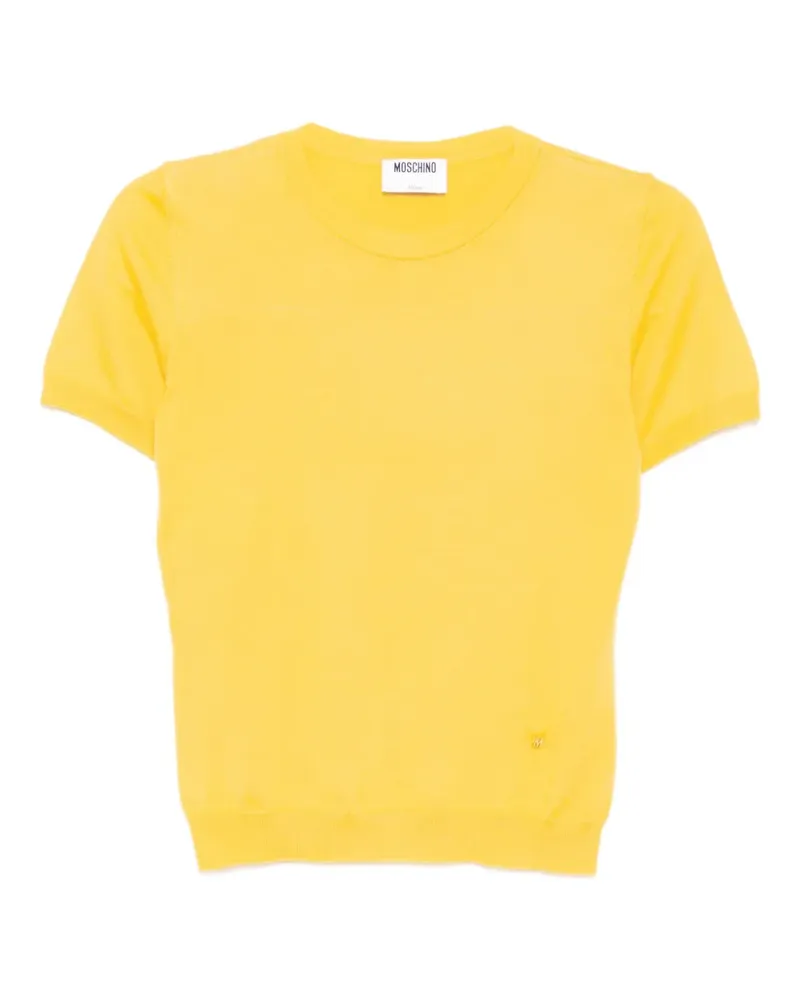 Moschino T-Shirt mit Logo-Schild - Gelb Gelb