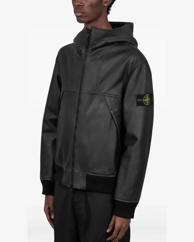 Stone Island logo-detail bomber jacket - Schwarz Schwarz