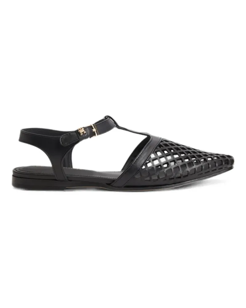 Tommy Hilfiger cut-out T-bar flat pumps - Schwarz Schwarz